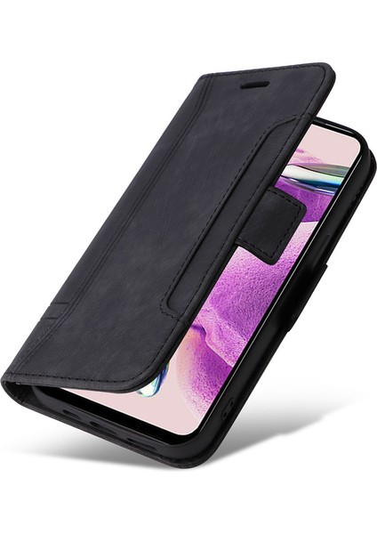 Xiaomi Için Redmi Note 12S 4g Cüzdan Telefon Kapağı Dikiş Baskılı Baskılı Anti Drop Pu Deri Kılıf Black (Yurt Dışından) indirimleri