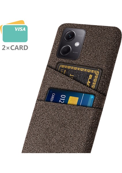 Xiaomi Redmi Için Note 12 5g (Global)/(Hindistan)/(Çin)/poco X5 5g Kaymaz Ince Telefon Kasası Kumaş Doku Telefon Arka Kapak Kartı Tutucu-Kahverengi (Yurt Dışından)