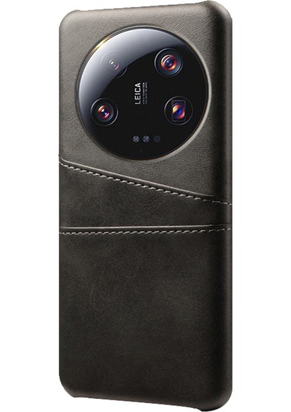 Xiaomi Için 13 Ultra Telefon Kapağı Ikili Kart Yuvaları Pu Deri Kapalı Sabit Pc Telefon Geri Koşul Black (Yurt Dışından) fiyatları