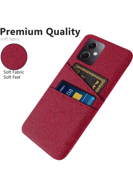 Xiaomi Redmi Için Note 12 5g (Global)/(Hindistan)/(Çin)/poco X5 5g Kaymaz Ince Telefon Kasa Bezi Doku Telefon Geri Kapak Kartı Tutucu-Kırmızı (Yurt Dışından)