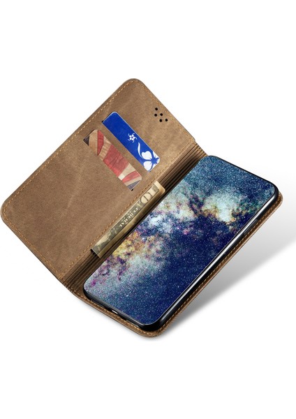 Xiaomi Poco F5 Pro 5g/redmi K60 Pro 5G/K60 5g Cüzdan Stand Kot Doku Pu Deri Manyetik Oto Absorbed Telefon Kasası-Khaki (Yurt Dışından) modelleri