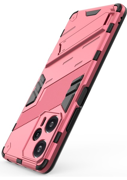 Xiaomi Için Redmi Note 12 Turbo/poco F5 5g Sabit Pc+Esnek Tpu Telefon Kılıfı Kickstand Shockproof Cover-Rose (Yurt Dışından) fırsatları
