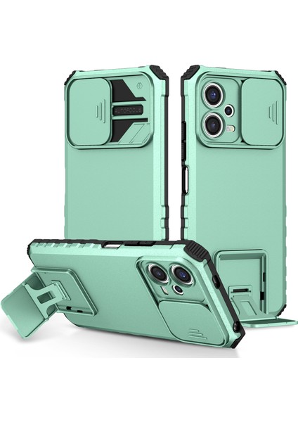 Xiaomi Redmi Için Note 12 5g (Hindistan)/poco X5 5g Pc+Tpu Kickstand Telefon Kılıfı Slayt Kameralı Baby Blue (Yurt Dışından)