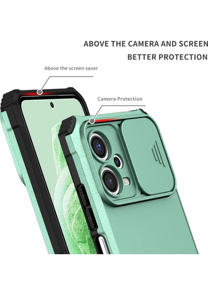 Xiaomi Redmi Için Note 12 5g (Hindistan)/poco X5 5g Pc+Tpu Kickstand Telefon Kılıfı Slayt Kameralı Baby Blue (Yurt Dışından)