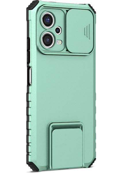Xiaomi Redmi Için Note 12 5g (Hindistan)/poco X5 5g Pc+Tpu Kickstand Telefon Kılıfı Slayt Kameralı Baby Blue (Yurt Dışından)