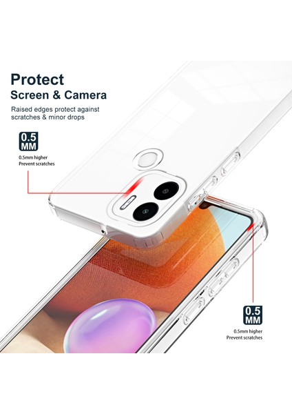 Xiaomi Için Redmi A1+ 4g/redmi A2+ 4g/poco C50 4g Tpu+ Pc Temiz Telefon Kılıfı Önleme Önleyici Anti-Drop Kapak-Beyaz (Yurt Dışından) fiyatları