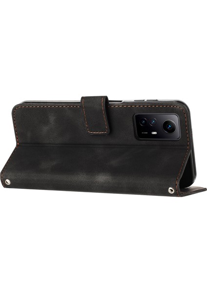 Üçgen Xiaomi Redmi Için Deri Kapak Not 12S 4g Çizgi Anti-Çizelge Cüzdan Stand Telefon Kılıfı Strap-Black (Yurt Dışından) indirimleri