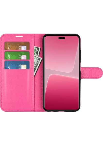 4U Sky Xiaomi Için Pu Deri Kabuk 13 Lite/civi 2 5g Litchi Doku Telefon Kılıfı Cüzdan Stand Flip Cover-Rose (Yurt Dışından)