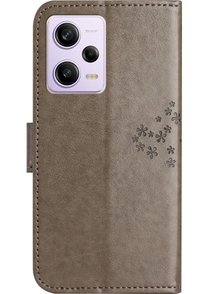 Xiaomi Redmi Için Anti-Drop Telefon Kılıfı Not 12 5g (Global)/(Hindistan)/(Çin)/poco X5 5g Pu Deri Koruyucu Telefon Kapak Standı Baskılı Baykuş Ağacı Desen Grey (Yurt Dışından) indirimleri