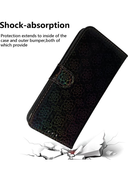 Xiaomi Poco Için Anti Drop Pu Deri Telefon Kılıfı Poco X5 5g/redmı Not 12 5g (Global)/(Hindistan)/(Çin), Göz Kamaştırıcı Çiçek Deseni Kapak Black (Yurt Dışından)