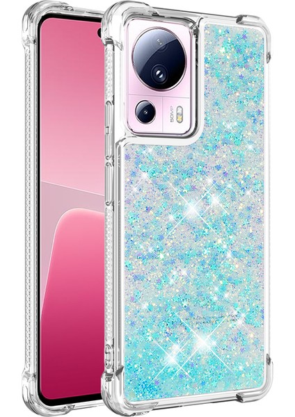 Xiaomi 13 Lite/civi 2 5g Yumuşak Tpu Kasa Sıvı Bling Parıltı Akan Telefon Kapak-Mavisi/pentagram (Yurt Dışından)