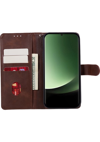 Xiaomi Için 13 Ultra Pu Deri Telefon Kılıf Buzağı Doku Cüzdan Stand Koruyucu Kapak-Kahverengi (Yurt Dışından) fırsatları