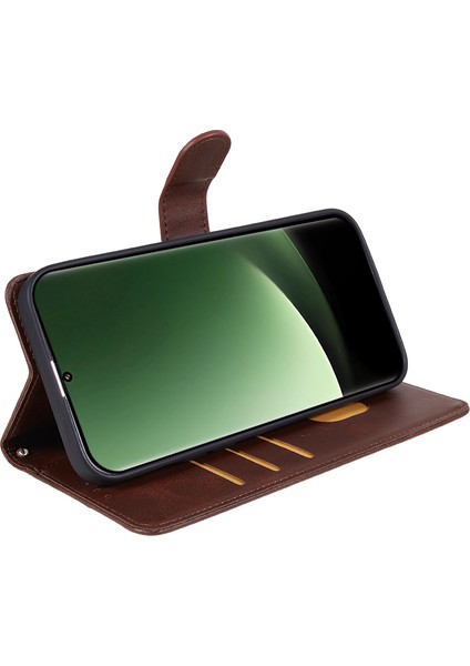 Xiaomi Için 13 Ultra Pu Deri Telefon Kılıf Buzağı Doku Cüzdan Stand Koruyucu Kapak-Kahverengi (Yurt Dışından) indirimleri