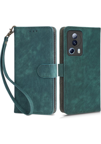 Xiaomi 13 Lite/civi 2 5g Cüzdan Telefon Kılıfı Rfıd Engelleme Stand Stand Strap-Yeşil ile Deri Kapağı (Yurt Dışından)