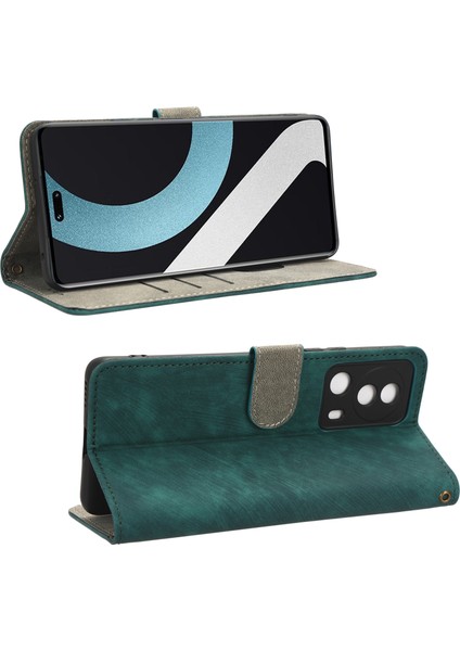 Xiaomi 13 Lite/civi 2 5g Cüzdan Telefon Kılıfı Rfıd Engelleme Stand Stand Strap-Yeşil ile Deri Kapağı (Yurt Dışından) indirimleri