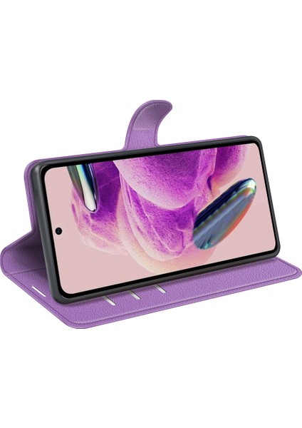 Xiaomi Için Redmi Not 12S 4g Litchi Doku Cüzdan Telefon Kapağı Standı Pu Deri Kılıf (Yurt Dışından)
