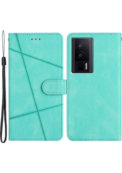 Xiaomi Redmi K60 5G/K60 Pro 5g/poco F5 Pro 5g Cüzdan Deri Telefon Kılıf Çılgın At Doku Baskılı Çizgiler Kabuk Yeşili (Yurt Dışından)