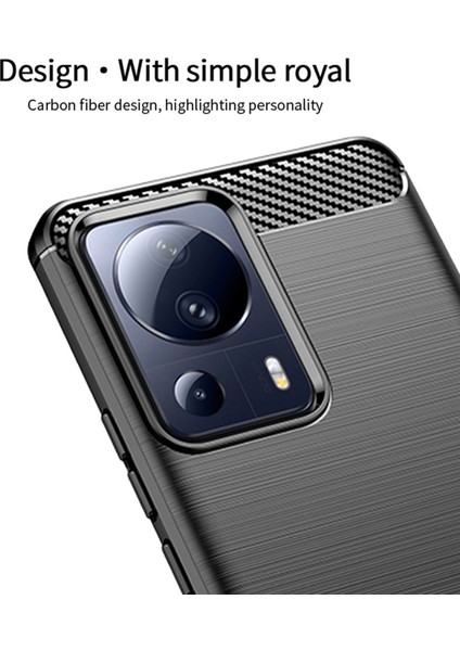 Xiaomi 13 Lite/civi 2 5g Karbon Fiber Fırçalanmış Akıllı Telefon Kasası Çizilmeye Dayanıklı Tpu Telefon Geri Kapak Kırmızısı (Yurt Dışından) modelleri
