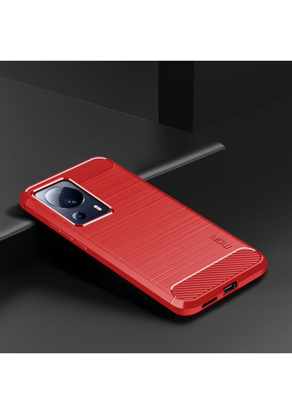 Xiaomi 13 Lite/civi 2 5g Karbon Fiber Fırçalanmış Akıllı Telefon Kasası Çizilmeye Dayanıklı Tpu Telefon Geri Kapak Kırmızısı (Yurt Dışından) indirimleri