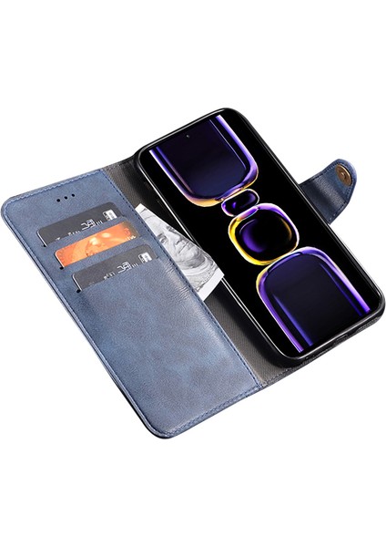 Xiaomi Için Poco F5 Pro 5g/redmi K60 Pro 5G/K60 5g Ince Doku Tpu+Pu Deri Cüzdan Telefon Flip Kılıf Anti-Çizelge Cep Telefonu Stand Kapak Black (Yurt Dışından) modelleri