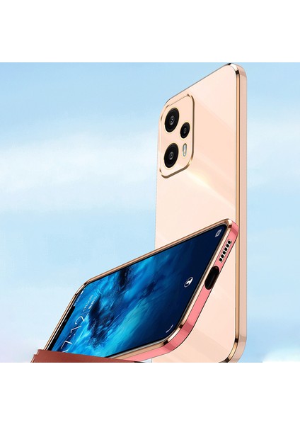 Xiaomi Için Xinli Redmi Not 12 Turbo/poco F5 5g Hassas Lens Kesim Tpu Telefon Kılıfı Elektrokaplanmış Damla Geçirmez Kapak Pembe (Yurt Dışından)