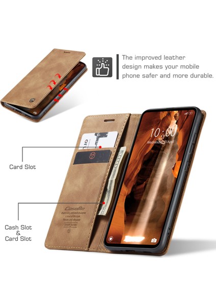 Xiaomi Redmi Için 12C 4G/11A 4g Stand Telefon Kapağı Pu Deri Deri Cüzdan Damla Geçirmez Kasa-Kahverengi (Yurt Dışından) fırsatları