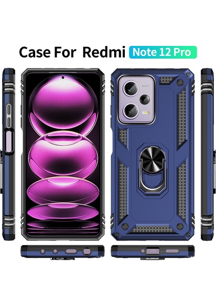 Xiaomi Redmi Için Ring Tutucu Kickstand Telefon Kılıfı Note 12 Pro 5g/note 12 Pro Speed ​​5g/poco X5 Pro 5g, Tpu+Pc Hybrid Cover-Blue (Yurt Dışından) fiyatları