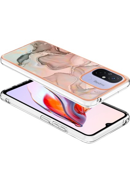 Xiaomi Redmi Için 12C 4G/11A 4g Telefon Kılıfı 2.0mm Elektrapan Imd Mermer Desen Tpu Kapak Pembe (Yurt Dışından) modelleri