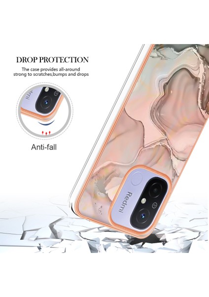 Xiaomi Redmi Için 12C 4G/11A 4g Telefon Kılıfı 2.0mm Elektrapan Imd Mermer Desen Tpu Kapak Pembe (Yurt Dışından) indirimleri
