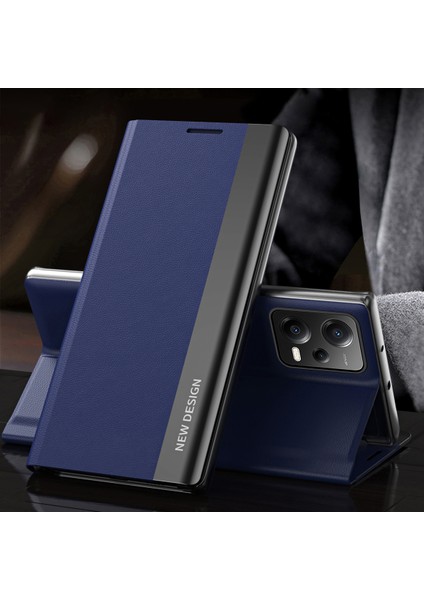 Xiaomi Için Poco X5 5g/redmi Note 12 5g (Global)/(Hindistan)/(Çin) Elektraplama Telefon Kılıfı Pu Deri Stand Telefon Kapak Sapfire (Yurt Dışından) indirimleri