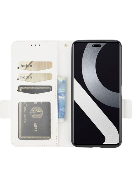 Xiaomi Civi 2 5g/12 Lite Ne 5g/13 Lite Manyetik Telefon Kapağı Litchi Doku Cüzdan Görüntüleme Standı Pu Deri Flip Telefon Kılıfı Strap-White (Yurt Dışından) modelleri