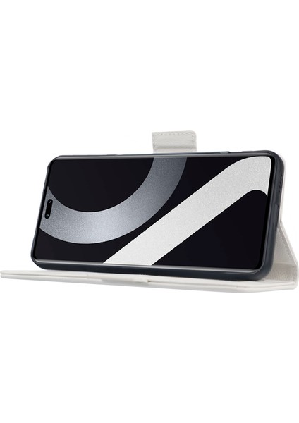 Xiaomi Civi 2 5g/12 Lite Ne 5g/13 Lite Manyetik Telefon Kapağı Litchi Doku Cüzdan Görüntüleme Standı Pu Deri Flip Telefon Kılıfı Strap-White (Yurt Dışından) fırsatları