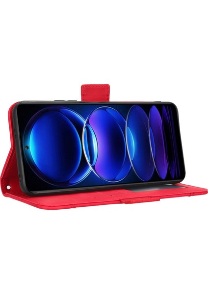 Xiaomi Redmi Için Çoklu Kart Yuvaları Telefon Kılıfı Not 12 5g (Global)/(Hindistan)/(Çin)/poco X5 5g, Çift Manyetik Toka Telefon Kapağı Standı Pu Deri Cüzdan Koruyucu Kabuk-Kırmızısı (Yurt Dışından) fırsatları
