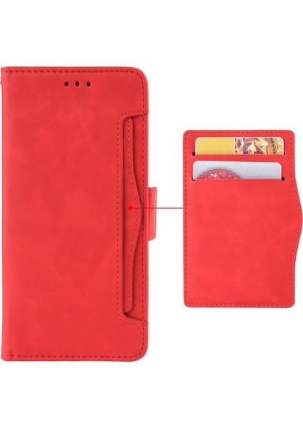 Xiaomi Redmi Için Çoklu Kart Yuvaları Telefon Kılıfı Not 12 5g (Global)/(Hindistan)/(Çin)/poco X5 5g, Çift Manyetik Toka Telefon Kapağı Standı Pu Deri Cüzdan Koruyucu Kabuk-Kırmızısı (Yurt Dışından) indirimleri