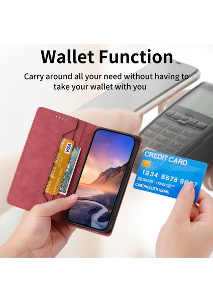 Df-05 Xiaomi Redmi Note 12 Pro 5g/not 12 Pro Speed ​​5g/poco X5 Pro 5g Telefon Kılıfı Rfıd Blowantıng Cullet Deri Stand Kapak Kırmızısı (Yurt Dışından)