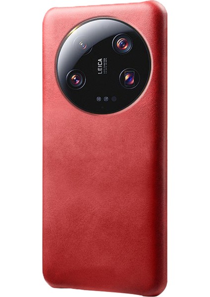 Xiaomi 13 Ultra Pu Deri+Pc Telefon Kapağı Buzağı Dokusu Kıç Çizgiye Kırmızısı (Yurt Dışından)