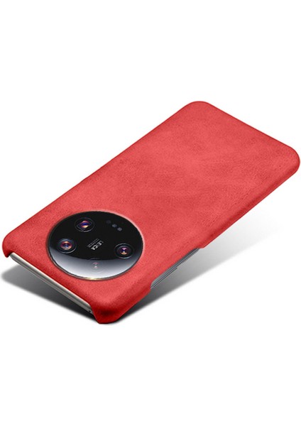 Xiaomi 13 Ultra Pu Deri+Pc Telefon Kapağı Buzağı Dokusu Kıç Çizgiye Kırmızısı (Yurt Dışından) modelleri