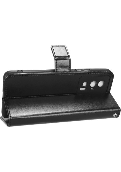 Xiaomi Için Deri Telefon Kılıfı Poco F5 Pro 5g/redmi K60 Pro 5G/K60 5G/K60 Şampiyon Edition Çılgın At Doku Doku Stand Cüzdan Cep Telefonu Kapak Strap-Black (Yurt Dışından) fırsatları