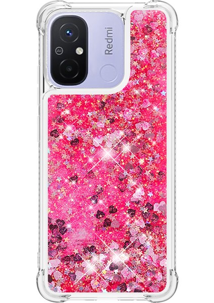 Xiaomi Redmi Için 12C 4G/11A 4g Işıltı Akan Sıvı Kasa Tpu Şok Geçirmez Telefon Kapak-Pembe/kalpler (Yurt Dışından) fiyatları