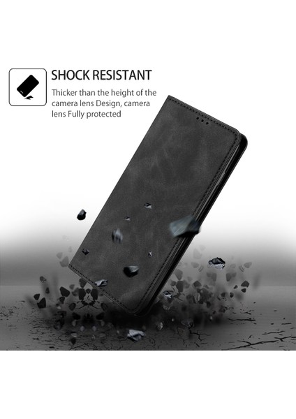 Xiaomi Için Pu Deri Telefon Kapağı 13 Ultra Cilt Touch Hissed Hissetme Kart Yuvası Black ile Flip Telefon Kılıfı (Yurt Dışından)
