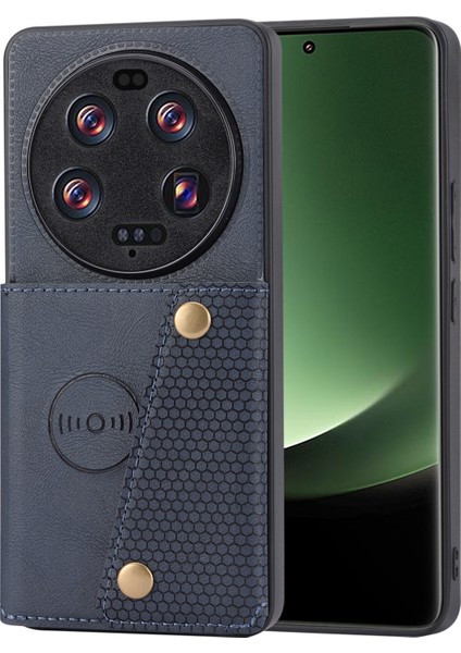 Xiaomi Için Telefon Kılıfı 13 Ultra Kart Tutucu Kickstand Pu Deri Kaplamalı Tpu Şok Geçirmez Arka Kapak Mavisi (Yurt Dışından)