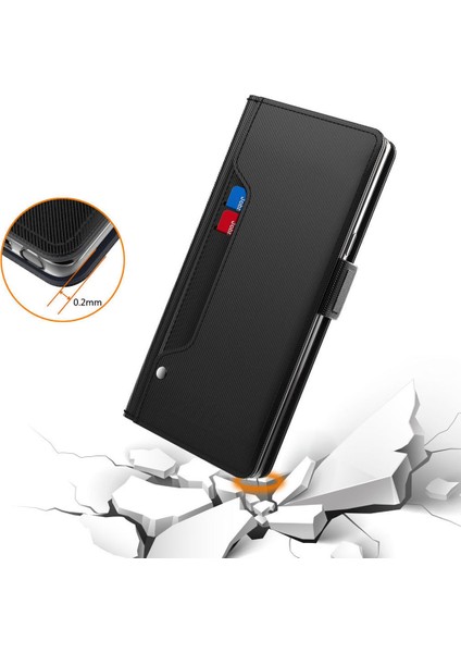 Xiaomi Redmi Için Note 12 Pro 5g/note 12 Pro Speed ​​5g/poco X5 Pro 5g Makyaj Aynası Telefon Deri Kılıf Kart Tutucu Stand Telefon Kapak Black (Yurt Dışından) indirimleri