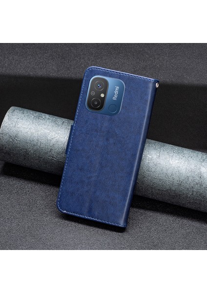Xiaomi Redmi 12C Için 4g Şok Geçirmez Kasa Pu Deri Telefon Kasası Cüzdan Standı Kapağı Strap-Dark Mavi (Yurt Dışından) indirimleri