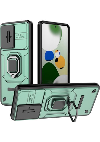 Xiaomi Redmi Için Kickstand Telefon Kılıfı Not 12 Pro 5g/note 12 Pro Speed ​​5g, Pc+Tpu Slayt Kamera Koruma Kapak Yeşil (Yurt Dışından)