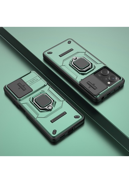 Xiaomi Redmi Için Kickstand Telefon Kılıfı Not 12 Pro 5g/note 12 Pro Speed ​​5g, Pc+Tpu Slayt Kamera Koruma Kapak Yeşil (Yurt Dışından) modelleri