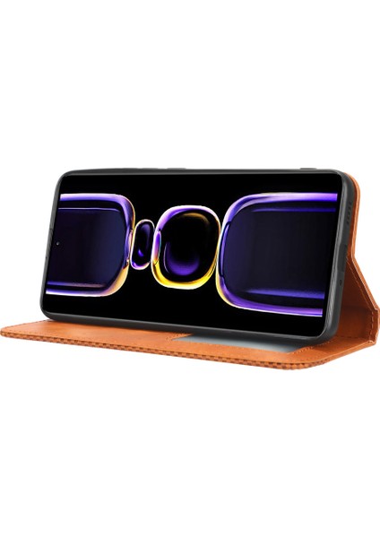 Xiaomi Poco F5 Pro 5g/redmi K60 Pro 5G/K60 5G/K60 Şampiyon Edition Retro Doku Standı Pu Deri Telefon Cüzdanı Kapak-Kahverengi (Yurt Dışından) indirimleri