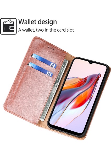 Xiaomi Için Redmi Note 12 Turbo/poco F5 5g Cüzdan Telefon Kılıfı Pu Deri Deri Dergi Manyetik Kapanış Standı Kapak Golü Altın (Yurt Dışından)