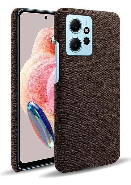 Xiaomi Redmi Için Cep Telefon Kılıfı Not 12 4g, Kıvrık Anti Bez+Sert Pc Şok Geçirmez Telefon Kapak-Kahverengi (Yurt Dışından)