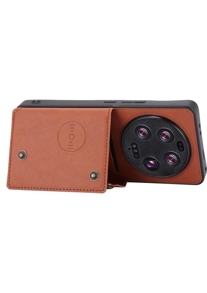 Xiaomi Için Telefon Kılıfı 13 Ultra Kart Tutucu Kickstand Pu Deri Kaplamalı Tpu Şok Geçirmez Arka Kapak Işığı Kahverengi (Yurt Dışından) modelleri