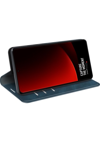 Xiaomi 13 Ultra Şok Geçirmez Pu Deri Deri Deri Flip Kılıf Cilt Touch Stand Cep Telefonu Kapak Blue (Yurt Dışından) modelleri